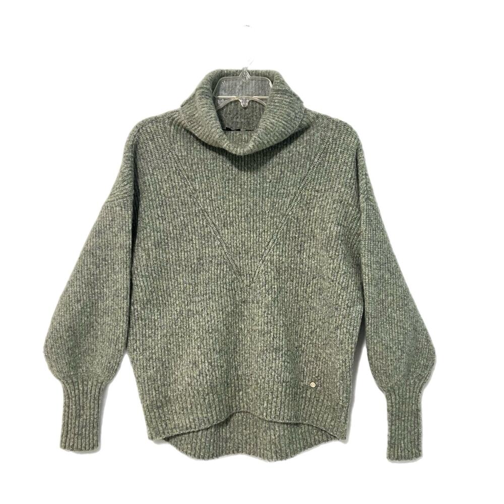 Ted Baker London Cchloe Green Wool Blend Turtleneck Chunky Knit Sweater Small